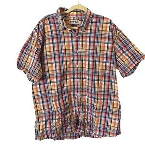 Barbour Haitcliffe Red Plaid Short Sleeve Button Down‎ 100% Cotton Shirt 3XL